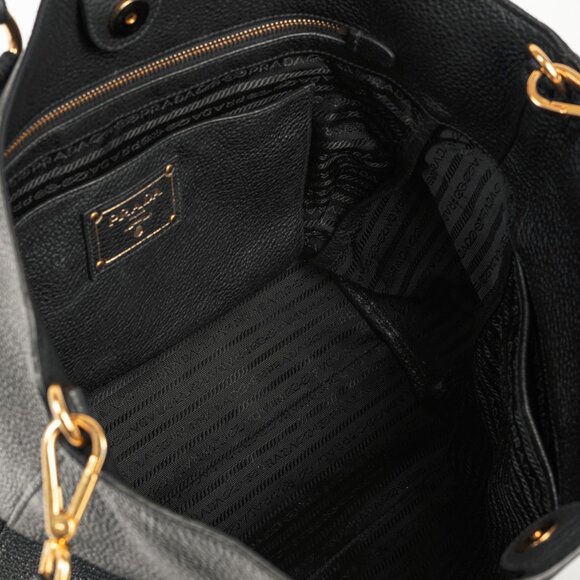 Prada Nero Vitello Phenix Leather Shopping Tote - Picture 9 of 11